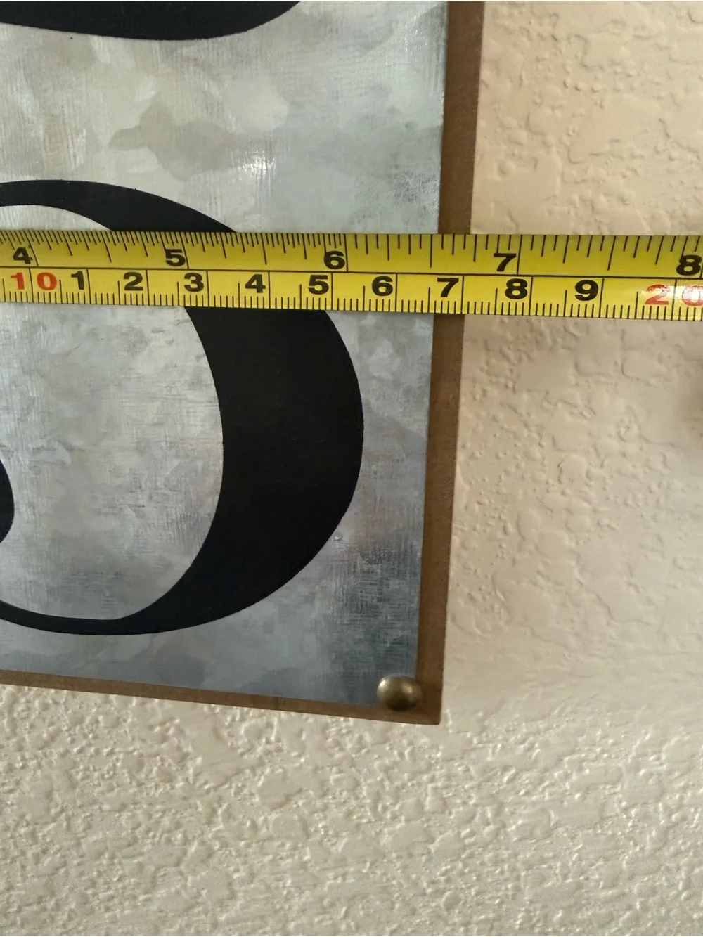 Hobby Lobby Black numeral '5' Wall Art on Textured Silver Panel